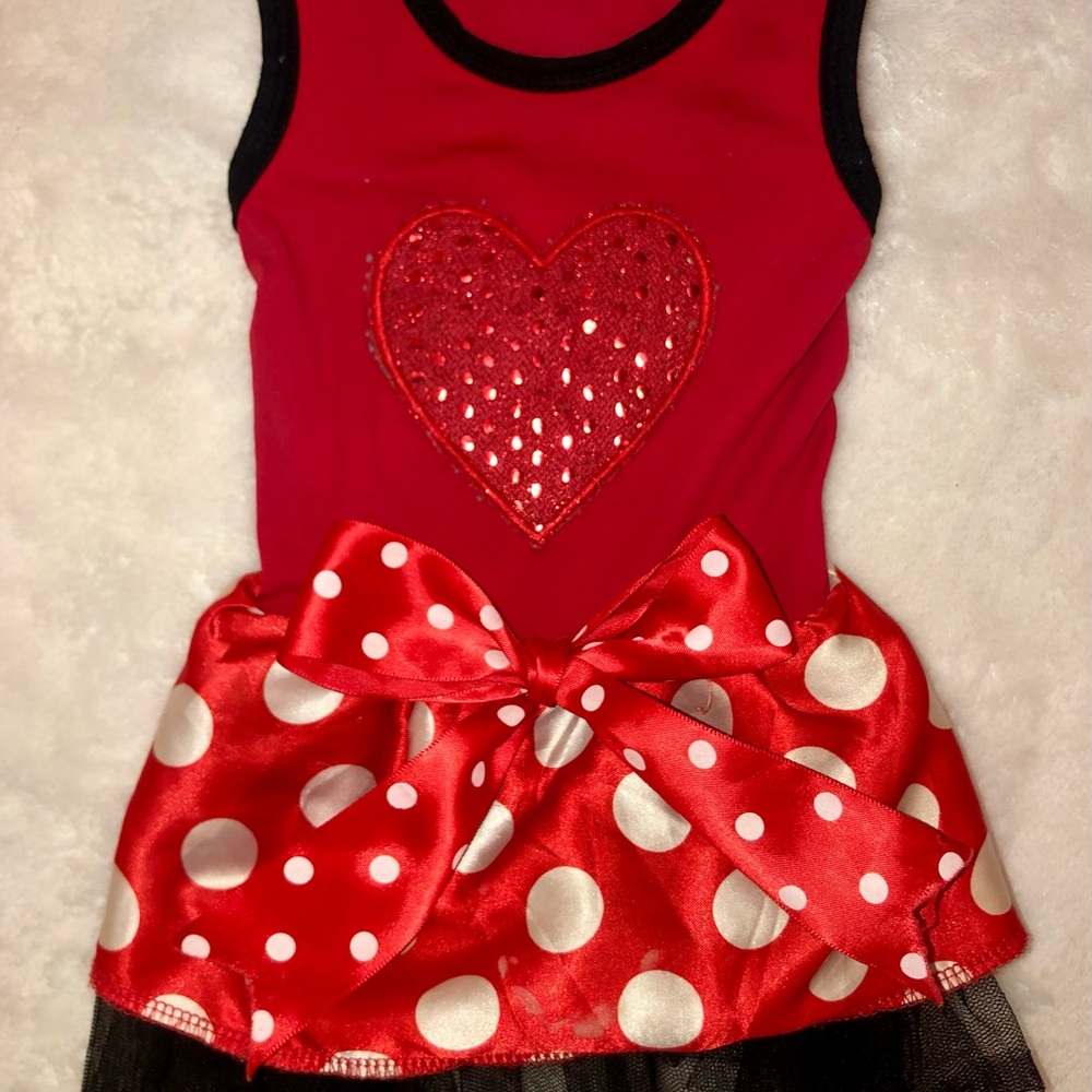 Red Heart Dog Dress Small